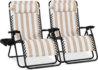 Best Choice Products Set of 2 Extra Wide Zero Gravity Lounge Chair Recliners w/ Cup Holder