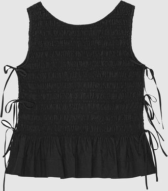 Ganni Top Smocké Noir