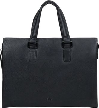 Estro & Luminara Leren Aktetas - Heren - Laptoptassen - Zwart - ONE Size - Katoen - Tassen