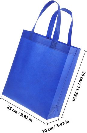 Heallily 30Pcs Blue Non-Woven Tote Bags with Handles Vertical 25X30X10Cm Reusable Shopping Bags Multipurpose Grocery Tote Party Favor Handbags