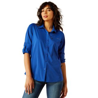 Ariat Womens VentTEK Western Shirt Long Sleeve in Mazarine Blue, Size 2X-Large, by Ariat