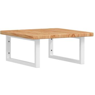 vidaXL Estante De Lavabo De Pared De Acero Y Madera Maciza De Roble Vidaxl