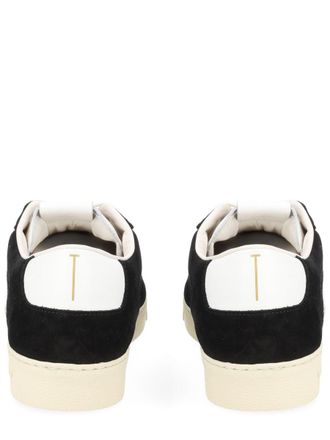 Tom Ford Logo Black Leather Sneaker - Black