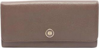 Loewe Pre-owned Anagram Leder Lange Portemonnee - Dames - Vintage Accessoires - Bruin - ONE Size - Leer - Vintage