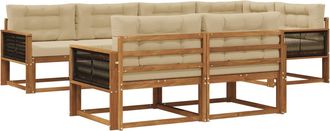 vidaXL Conjunto De Sof&aacute;s De Exterior 8 Uds. Natural Y Beige Vidaxl
