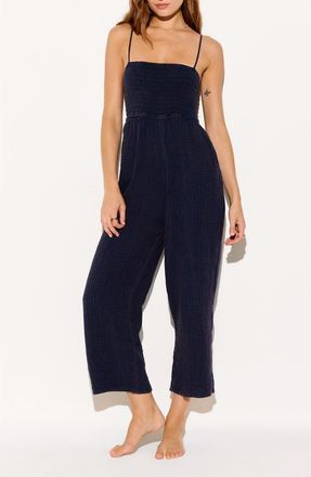 Spiritual Gangster Gisele Cotton Gauze Jumpsuit in Indigo at Nordstrom, Size X-Small