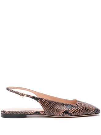 Gianvito Rossi square-toe leather ballerina shoes - Black