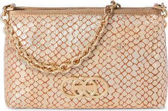 Brahmin Mod Lorelei Snake Embossed Metallic Leather Shoulder Bag in Gold at Nordstrom