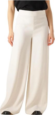 Twinset Elegante Witte Broek - Dames - Wijde Broeken - Beige - 2XS - Broeken