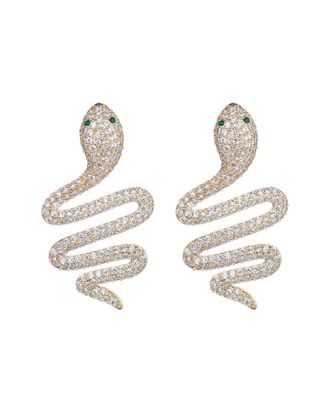Eyecandy LA Eye Candy La Cz Slither Snake Large Stud Earrings