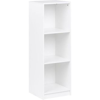 Beliani Estanter&iacute;a De 3 Niveles Librer&iacute;a Estilo Minimalista Aglomerado 40 X 40 Cm Blanco Zehna