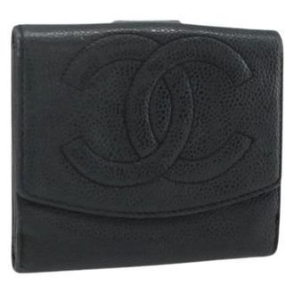 Chanel Pre-owned Wallets, female, Black, Size: ONE SIZE Pre-owned Vintage Bifold Wallet