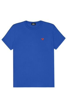 Dalix Womens Pixel Heart Jersey Relaxed Tee in Royal Blue at Nordstrom, Size Xx-Large