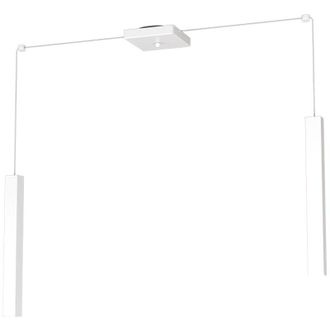 Top-Light Sospensione Moderna Square Tube Metallo Bianco 2 Luci Gu10