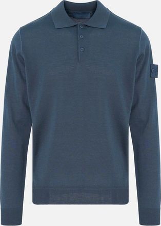 Stone Island Mens GHOST S00FC KNITTED POLO - Blue - Size: 42