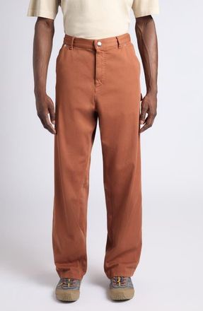Moncler Cotton Stretch Twill Carpenter Pants in Brown Ginger at Nordstrom, Size 34 Us