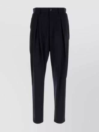 Giorgio Armani wool trousers with cropped length and pleated front