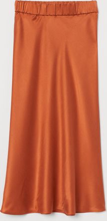 H&M Wadenlanger Seidenjupe - Orange