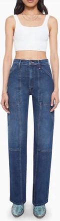 Mother Lasso Utility Sneak Jeans In Shine On