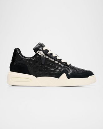 Giuseppe Zanotti Men & apos;s Gz-Ghost Leather and Suede Low-Top Sneakers