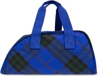 Burberry Medium Shield Check Pattern Duffle Bag