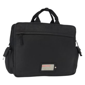 Prada Sport Nylon And Leather Black Nylon Briefcase Bag (Pre-Owned)