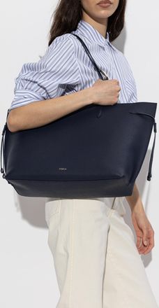 Furla Ava Large Shopper Bag, Womens, Navy Blue
