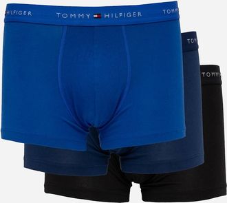 Tommy Hilfiger Mens Tommy Hilfiger 3 Pack Mens Blue Trunks - Noble Blue/Prep Navy/Black - Size: 35/34/32/9.5/13/12.5/12/11.5/11/9/16/15.5/15/14.5/14/13.5/10.5/10