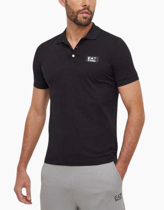 Armani Mens Armani Mens Polo Shirts Slim Fit Short Sleeve Cotton - Black - Size: 44
