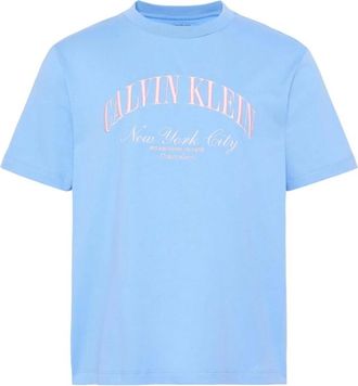 Calvin Klein Jeans March Graphic Relaxed Fit T-Shirt - Heren - T-shirts - Blauw - S - Katoen - Tops