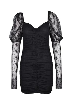 Aniye By Ruched Voile Sheath Dress - Black