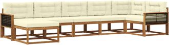 vidaXL Conjunto De Sof&aacute;s De Exterior 7 Uds. Natural Y Crema Vidaxl
