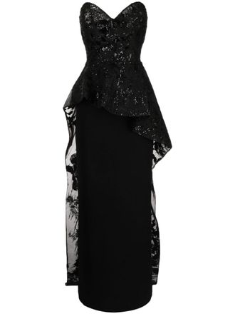 Saiid Kobeisy Abito con ricamo - Nero