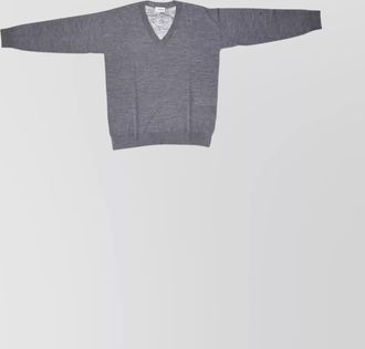 Parosh v-neck ribbed knitwear side slits