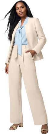 Jessica London Linen Lady Jacket in Oatmeal at Nordstrom, Size 22