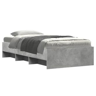 Berkfield Home Durable Bed Frame without Mattress Concrete Grey 90x200cm Enginee | Size: 90x200 cm