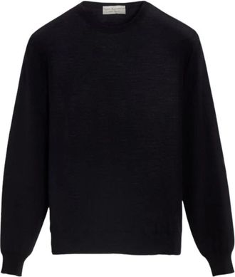 FILIPPO DE LAURENTIIS Merino wol ronde hals trui - Heren - Ronde hals truien - Zwart - 4XL - Wol - Truien & Vesten