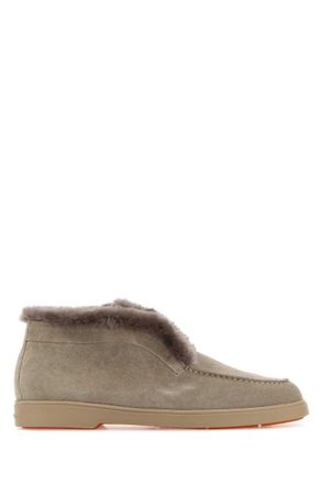 Santoni Grey Suede Ankle Boots