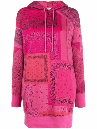 Kenzo bandana print hoodie dress - women - Cotton - M - Pink