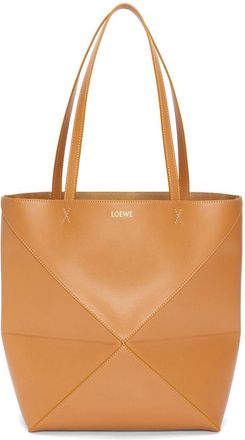 Loewe Medium Puzzle Fold Tote In Shiny Calfskin Bags