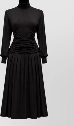 Ganni high neck dress long sleeves midi