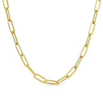 Pompeii3 Solid 14k Yellow Gold 18 Clip Chain Necklace