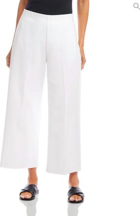 Karen Kane Womens Cropped Wide Leg Pants In White