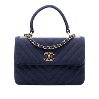 Chanel Pre-owned Trendy CC Satchel - Dames - Pre-owned - Blauw - Maat: ONE Size Jersey