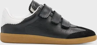 Isabel Marant Beth Perforated Leather Grip-Strap Sneakers