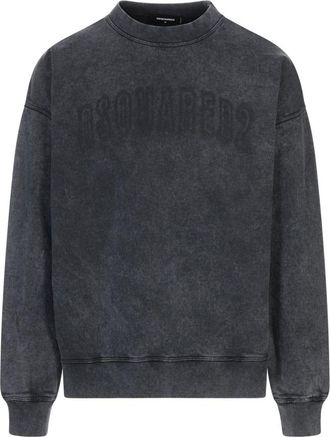 Dsquared2 Donkergrijze Crewneck Sweatshirt Sweaters - Heren - Sweatshirts - Grijs - M - Hoodies & sweatvesten