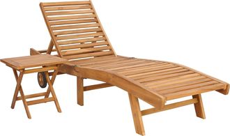 vidaXL Tumbona 2 Uds. Madera De Teca Maciza Marr&oacute;n Vidaxl