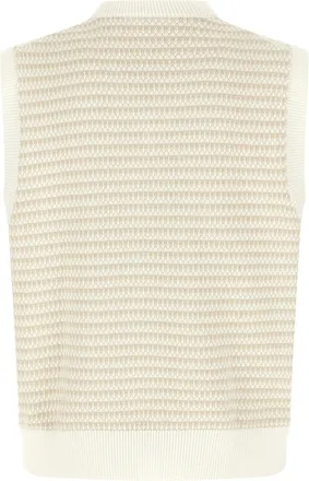 Lacoste Honeycomb Jacquard Cotton-Blend Vest - cream