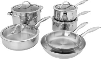 J.A. Henckels International Aragon 10-pc Stainless Steel Cookware Set