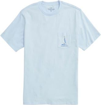 Vineyard Vines Sunset Regatta Scene Graphic T-Shirt in Rocks Blue at Nordstrom, Size Xx-Large
